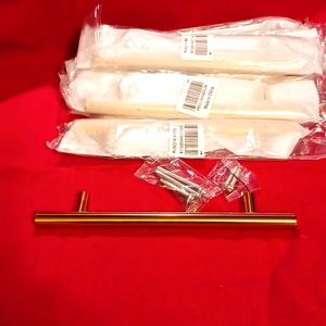 Drawer handles door pulls cabinet hardware gold tone metal  7.5 inches s…